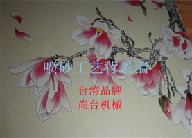 喷砂后上色砖背景墙效果图2