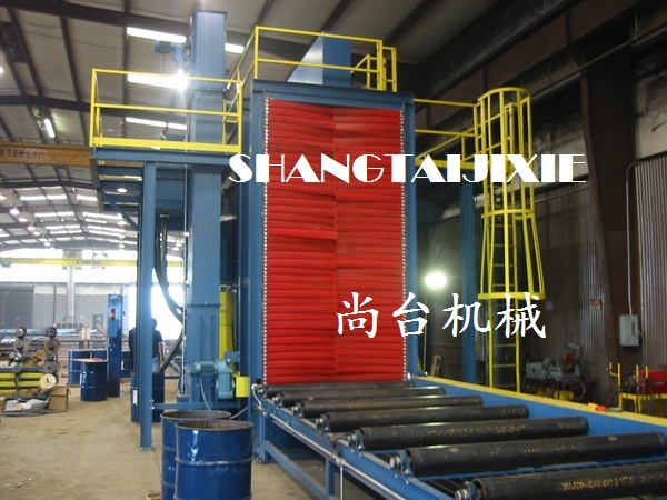 钢管内外壁清理--辊道式抛丸机